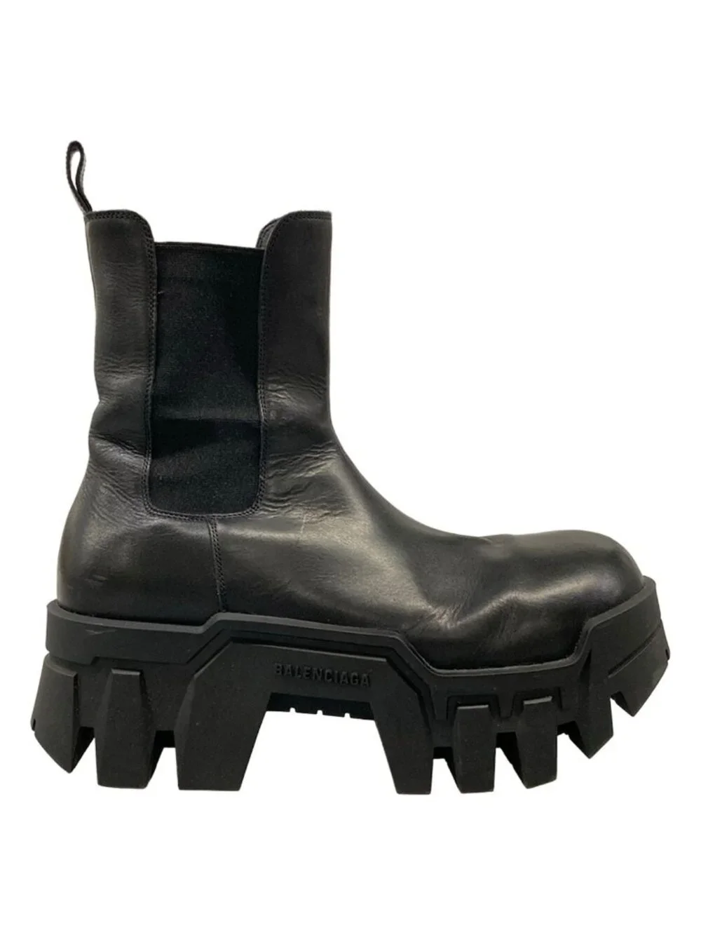 Balenciaga Short Boots Black Side Gore Leather